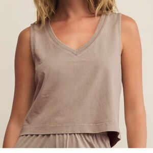 Z Supply Cropped Sleeveless Cotton T Shirt Size Medium
